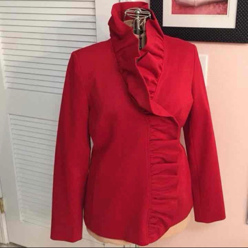 INC red ruffle jacket